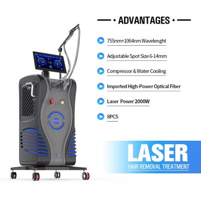 China Long Pulse alexandrite machine laser Hair Removal Aiming System Green Light for sale