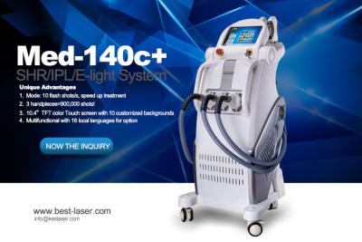 China Schönheits-Salon-Ausrüstungs-Laser-Haar-Abbau-Maschine MED-140 IPLs SHR Elight benutzte C + Haut-Verjüngung zu verkaufen