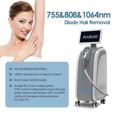 China Permanent Painless Diode Laser Hair Removal Machine 15.6 Android Screen Energy Density 1-80J/cm2 for sale
