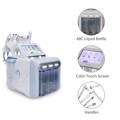 China 1mhz Water Cooled Oxygen Facial Machine 6 In 1 Korea Aqua Peeling Hydra for sale
