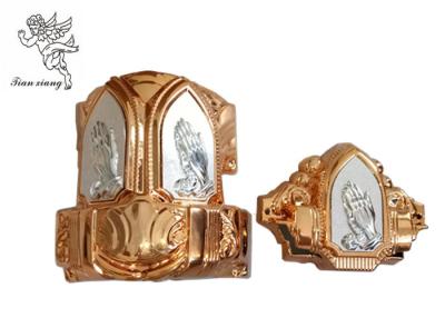 China Copper And Silver Casket Accessories With Praying Hands , Casket Hardware Suppliers for sale