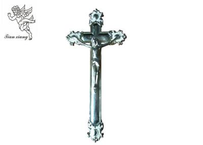 China Silver Plastic Coffin Crucifix Buried  Decorative 44.8 × 20.8 Cm Size For Casket Lid for sale