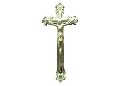 China Jesus Ornamental Coffin Crucifix For Funeral Gold Color Size 44.8 × 20.8 Cm for sale