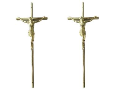 China Decoración de la superficie del ataúd Crucifijo funerario 37 × 13.7 Cm Oro Jesús Cruz del ataúd en venta