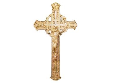 China Gold Color Casket Crucifix  Size 29 × 16 Cm Gild Funeral Casket Fitting for sale