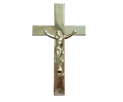 China Silver Color Plastic Jesus Coffin Crucifix Size 24 × 14 Cm For Funeral Casket for sale