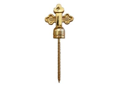 China PP And Iron Funeral Coffin Screw 5# Casket Decoration Gold Cross Shaped for sale