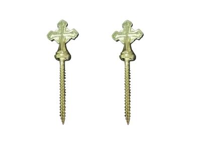 China ElectroPlating Zinc Coffin Screw 10# Funeral Hardware Cross Shaped Decoration for sale