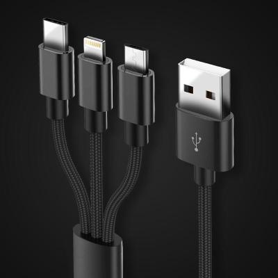 China cable de carga rápido del Usb 3in1, cable trenzado de nylon del Usb C de los 3ft para el androide/el iphone en venta
