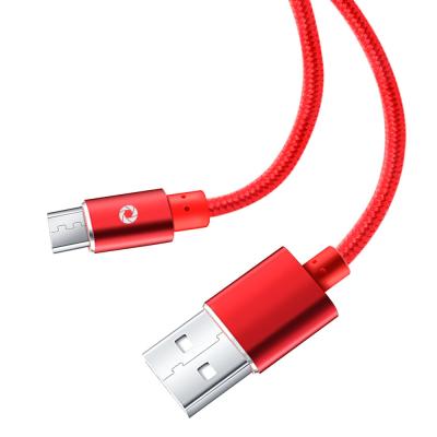 China Cable de nylon de la transferencia de datos del Usb 2,0, TPE ventaja micro roja del Usb de 6 pies en venta