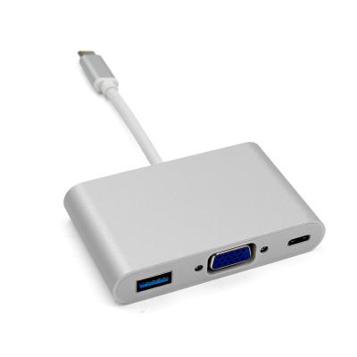 China Silver 4K 3.0 USB C Hubs Multiport Adapter Female Converter for sale
