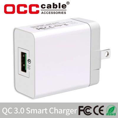China Portable Fast Charging Block , 15.5W 100-240V Qc 3.0 Wall Charger for sale
