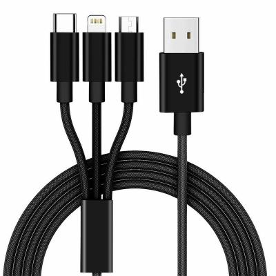 China USB2.0 480Mbps 3 em 1 multi nylon de carregamento do cabo trançou à venda