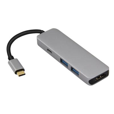 China HDMI 3.0 Usb Type C 4 Port Hub , OCC OEM Grey Macbook Pro Hub for sale