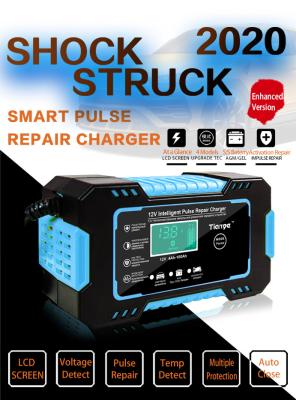 China 12V 24V AGM GEL Battery Intelligent Pulse Repair Charger Portable for sale