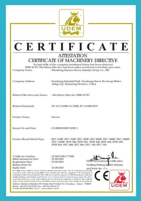 CE certificate - Shandong Hanyue Heavy Industry Group Co., Ltd.