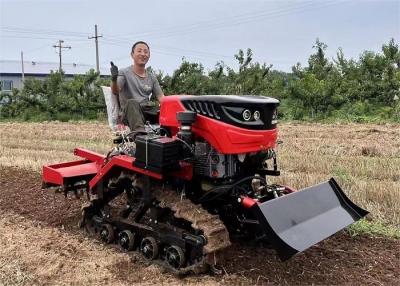 China 35 HP Ride On Rotary Tiller Tractor Paddy Land Crawler Tractor de pista à venda