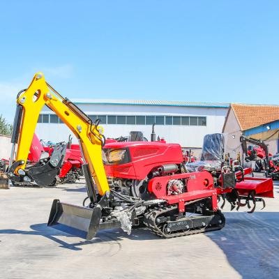 China New Arrivals Reliable & Cheap Mini Crawler Tractor With Rototiller Dozer Mower Backfill Tractor Crawler for sale