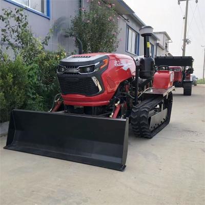 China Kompakter 50 PS Trockenland Crawler Traktor mit landwirtschaftlichen Werkzeugen zu verkaufen