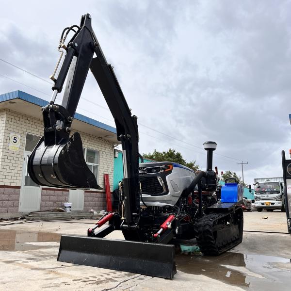 Quality Self Propelled Rotary Tiller Crawler Tractor Farm Equipment With Excavator for sale
