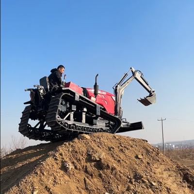 China Engine 80 HP Small Agricultural Crawler Tractors With Excavator for sale