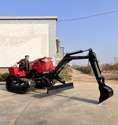 China Paddy Field / Dry Land Rubber Tracked Farm Crawler Tractor With Trencher / Rotary Tiller for sale