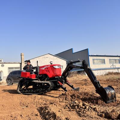 China 25Hp-120Hp Paddy / Dry Land Farm Tractor Equipment With Front Excavator for sale