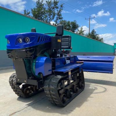 China Rotary Tiller Crawler Tractor 25Hp 35 Hp Agricultural Farm Equipment With Bulldozer for sale