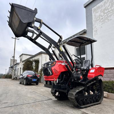 China Orchard Mini Tractor , Vineyard Crawler Tractor 50HP With Rotary Tiller Plow for sale