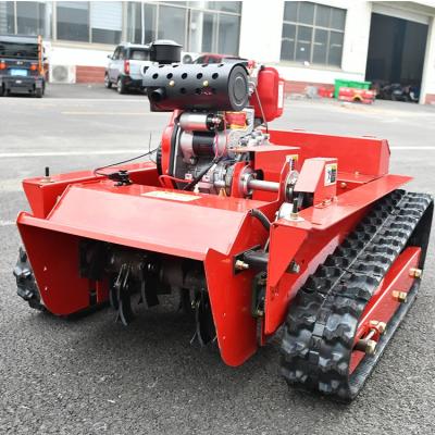 China Mini Rasenmäher Traktor Fernbedienung Rasenblätter Robot Rasenmäher zu verkaufen