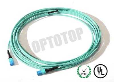 China Female To Female MPO Fiber Optic Patch Cord MM OM 3 With 8 - 24 Core Accurate Size for sale