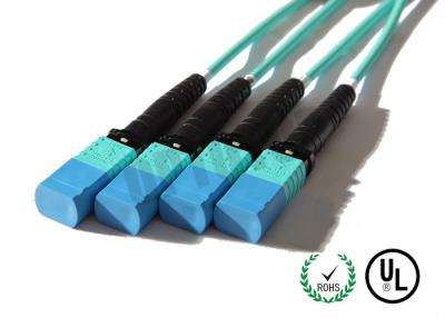 China 8 Core Multimode Fiber Optic Cable OM 1 / 2 / 3 / 4 , MPO Fiber Connector Length Customized for sale