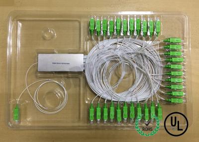 China 1X64 Single Mode Fiber Coupling 0.9mm package D Input and output Fiber Length 1m for sale