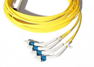 China Custom Fiber Optic Y Cable Twisted Connectors 2.0 / 3.0 mm Yellow Jacket for sale