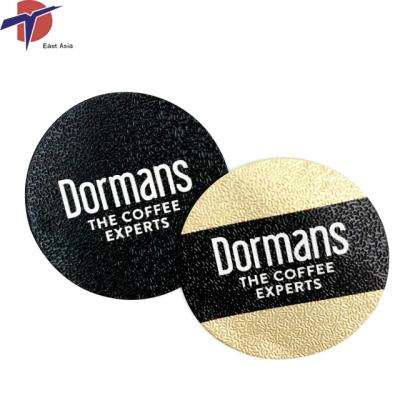 China Food grade safe aluminium foil heat seal lids for coffee cup, logo printed colorfull lisd for cafe packaging for sale