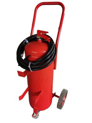 China 35kg Wheeled ABC Dry Powder Fire Extinguisher Red Cylinder Mexican Type for sale