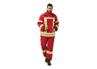 China Ripstop Woven Red Firefighter Uniform Waterproof And Insulation Layer for sale