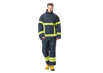 中国 濃紺の消防士の均一Nomex IIIAの通気性の層の消防士のスーツ 販売のため