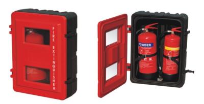 China Weatherproof Outdoor Fire Extinguisher Case Red Painting For 2kg CO2 for sale