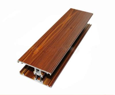 China OEM / ODM Wood Grain Square Aluminum Profile For Kitchen Cabinets ISO 9001 Approved for sale