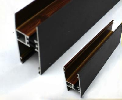 China Square / Round Wood Finish Aluminium Profiles Black Color For Building Material for sale