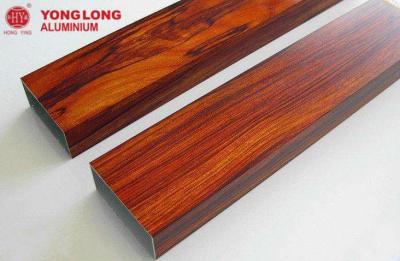 China Wood Grain Aluminium Profiles With Vacuum Wood Texture Transfer Technology for sale