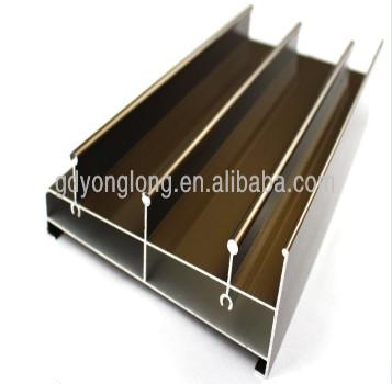 China Perfil do quadro da pressão de Champagne Bronze Electrophoresis Coated Aluminium com o desenho de projeto personalizado à venda