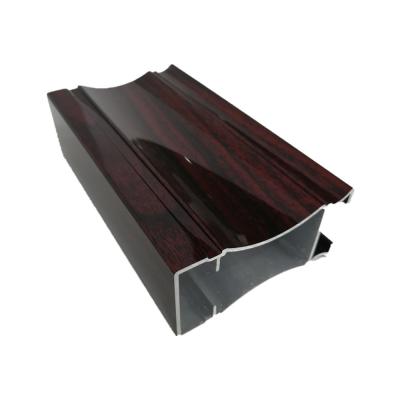 China Aluminium Glass Door Profiles , 6063 Customized High Glossy Wood Grain Aluminum Profile Smooth Surface for sale