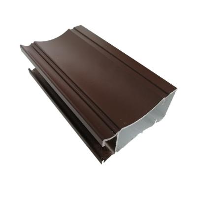 China Glass Sliding Window Aluminum Accessories, 6063 Customized Brown Powder Coated Aluminium Extrusions Profiles for sale