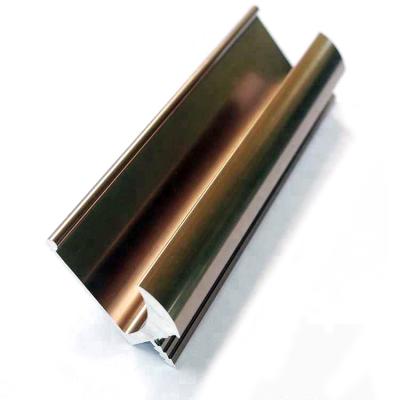 China Aluminum Handle 2.0 mm Edge Golden Profile For Kitchen Cabinet for sale