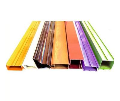 China 6063 Colorful Powder Coated Aluminium Extrusions Fabricated Profiles Customize for sale