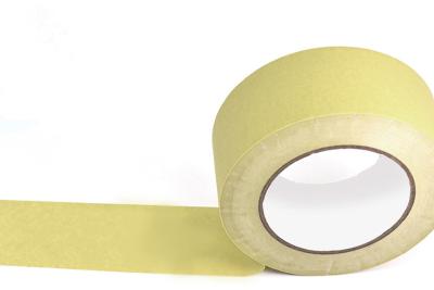 China Removable Light Yellow Crepe Paper Masking Tape In Size 48mm X 50m for sale