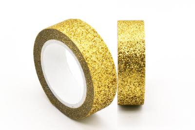 China Removable Adhesive 15mm Glitter Washi Tape For Crafts for sale