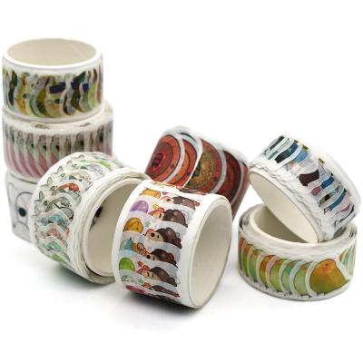 China CMYK Printed Die Cut Single Sided Washi Tape Rolls for sale